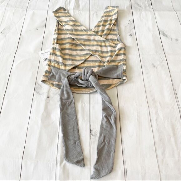 Free People Nectar Combo Striped Tank Top in Gray and Tan NWT Large - Picture 3 of 11